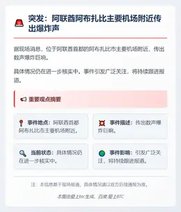 阿布扎比机场附近突发爆炸