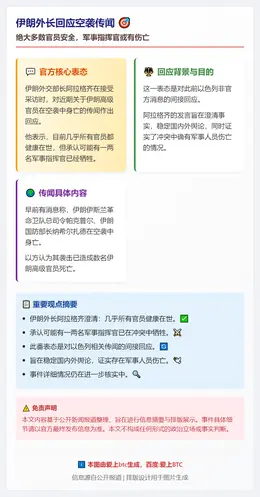 伊朗外长：几乎所有官员健在
