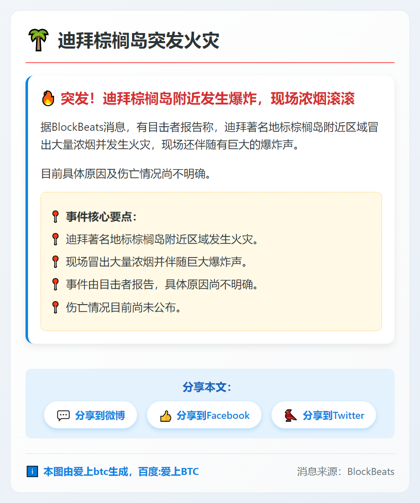 迪拜棕榈岛突发火灾