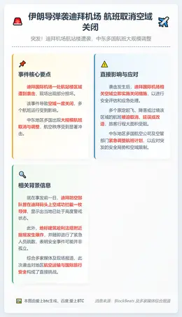伊朗导弹袭迪拜机场 航班取消空域关闭