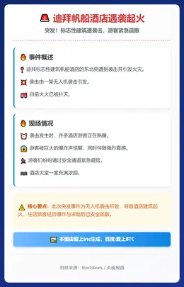 迪拜帆船酒店遇袭起火