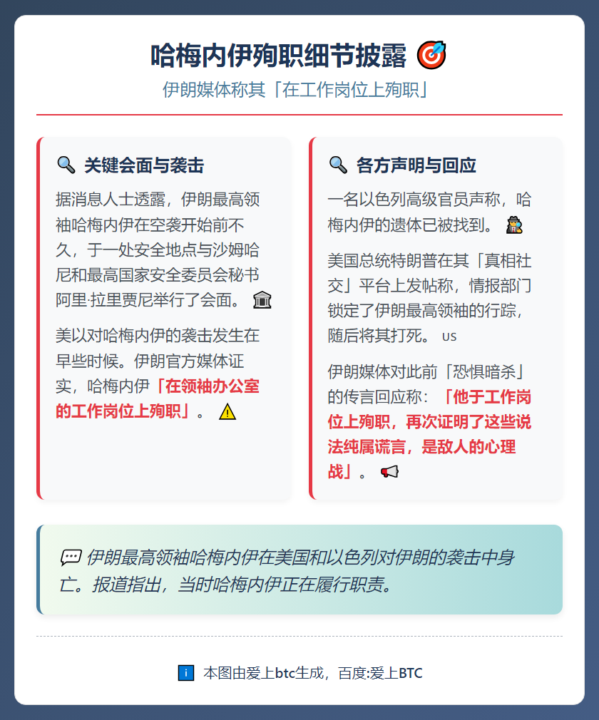 哈梅内伊殉职细节披露