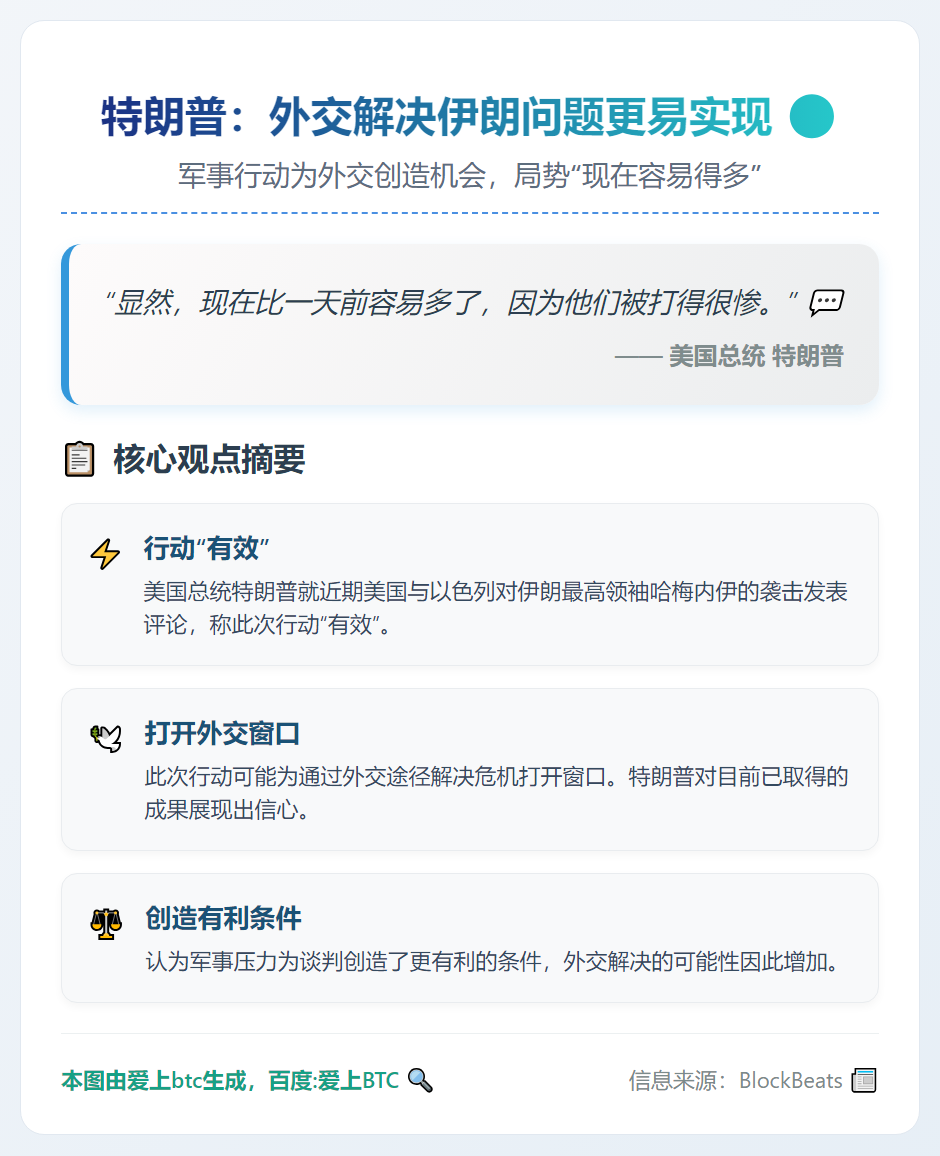 特朗普：外交解决伊朗问题更易实现