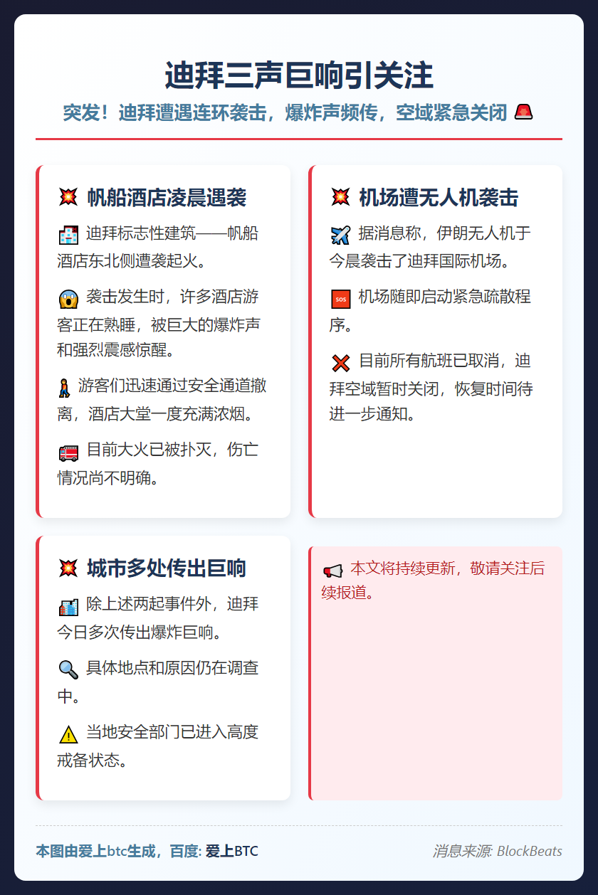 迪拜三声巨响引关注