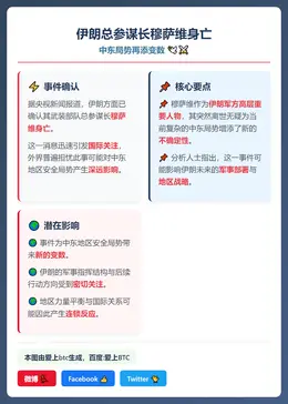 伊朗总参谋长穆萨维身亡