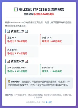 美比特币ETF 2月净流出2.06亿美元