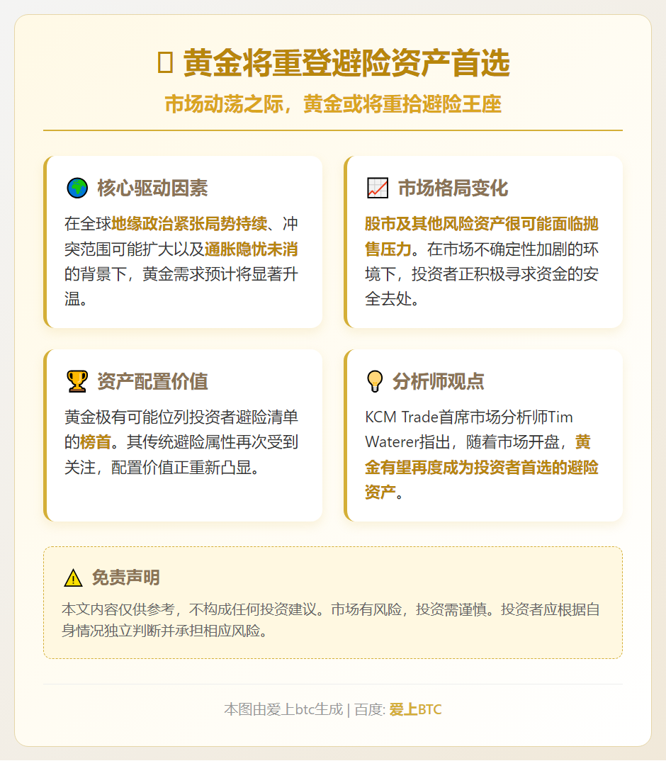 黄金将重登避险资产首选