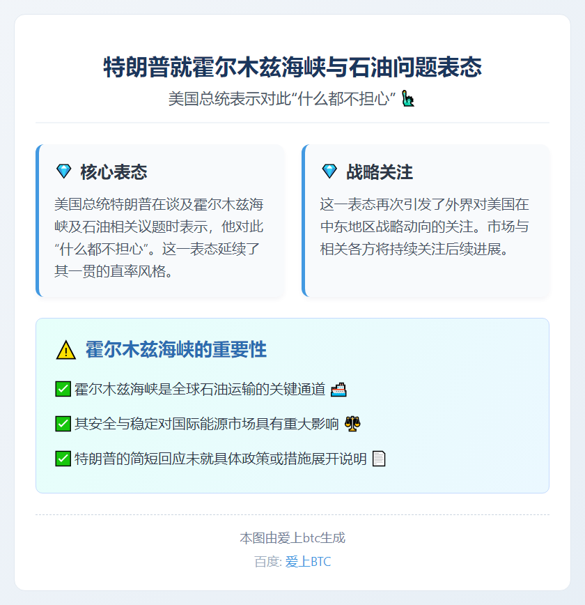 特朗普：不担心霍尔木兹海峡石油问题