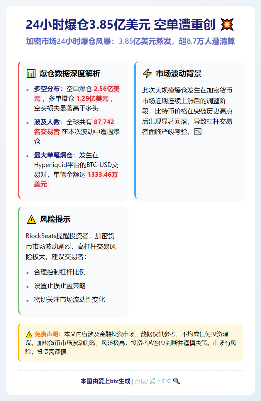 24小时爆仓3.85亿美元 空单遭重创