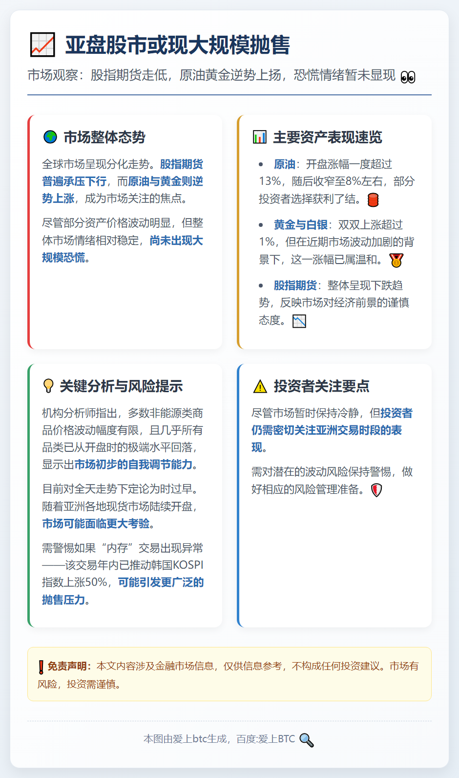 亚盘股市或现大规模抛售