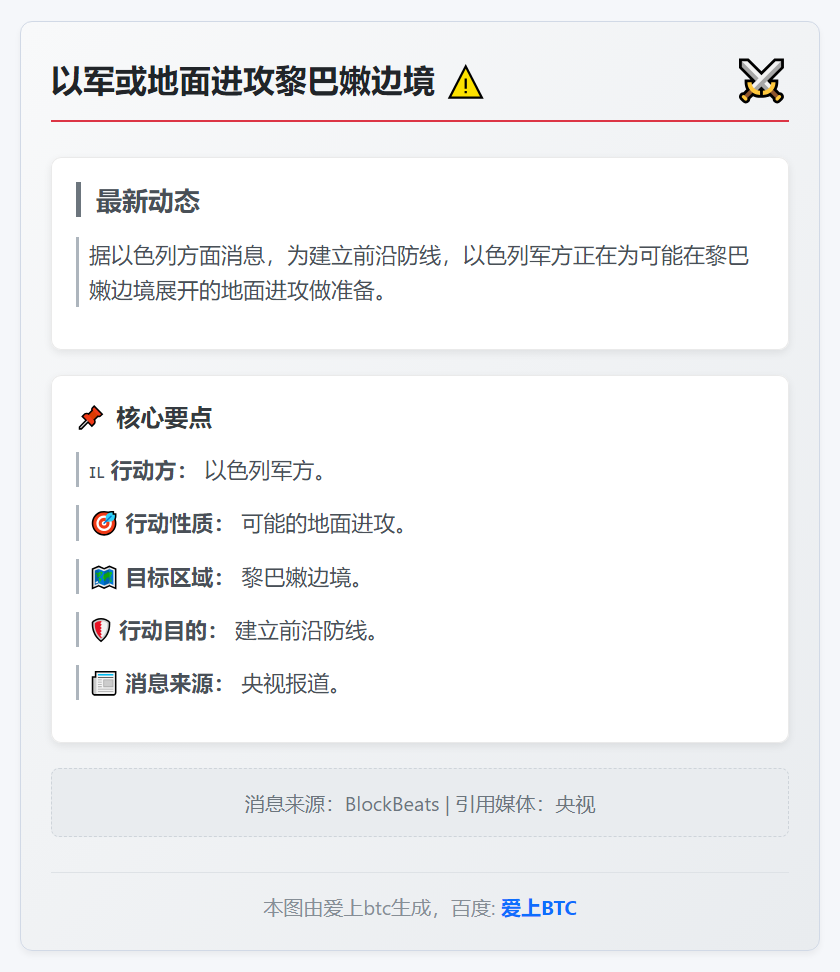 以军或地面进攻黎巴嫩边境