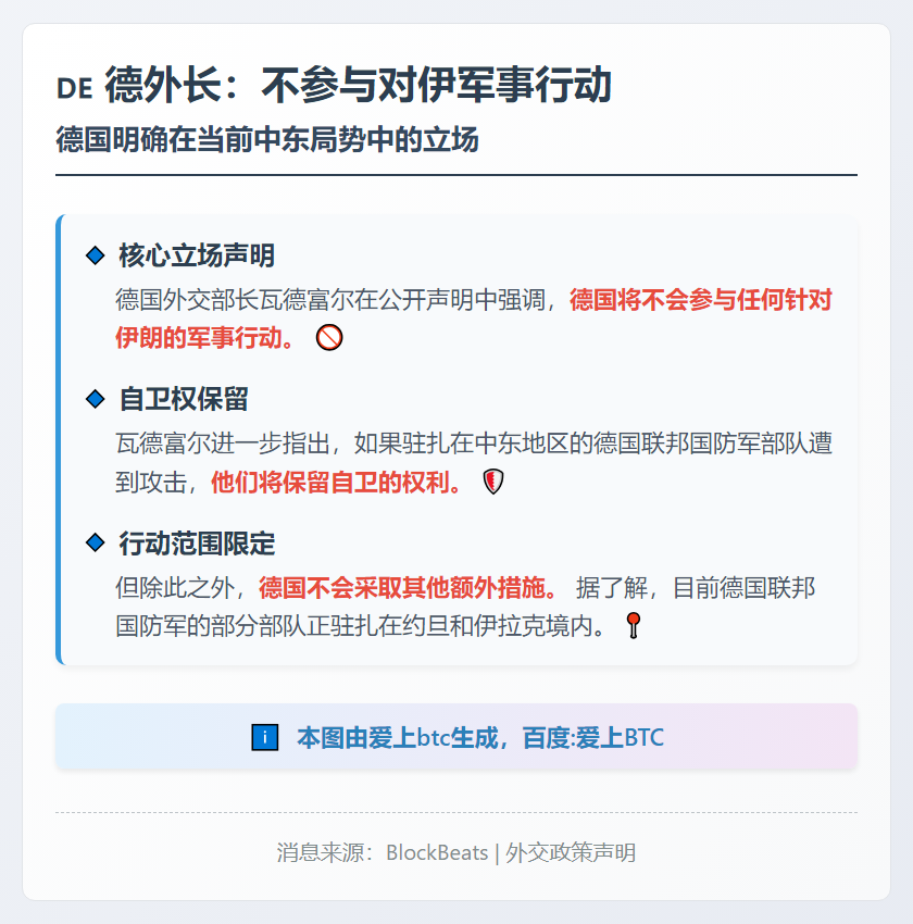 德外长：不参与对伊军事行动