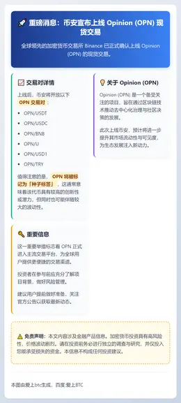 Binance 3月5日上线OPN现货交易