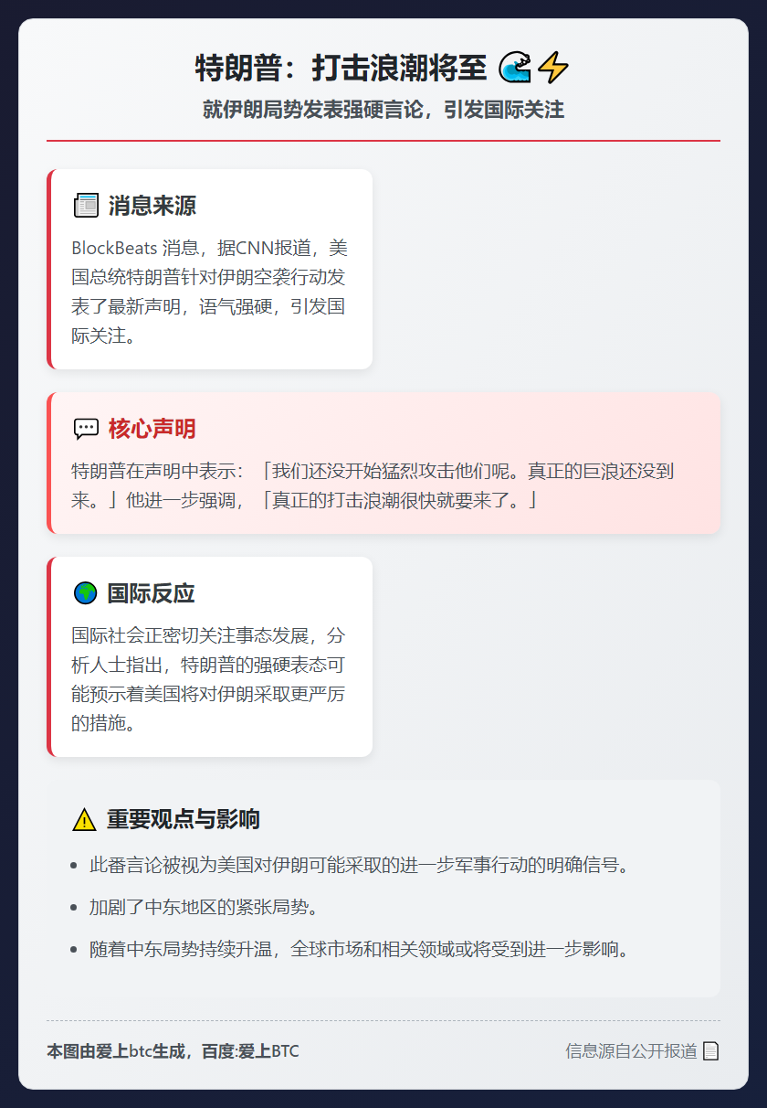 特朗普：打击浪潮将至