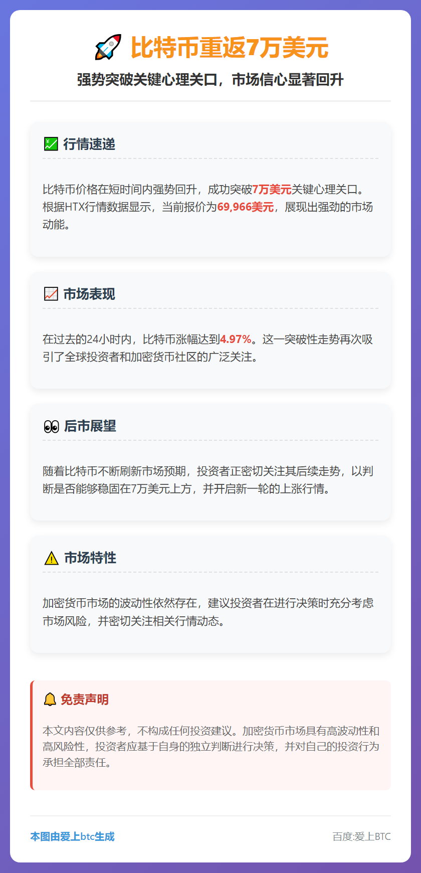 比特币重返7万美元