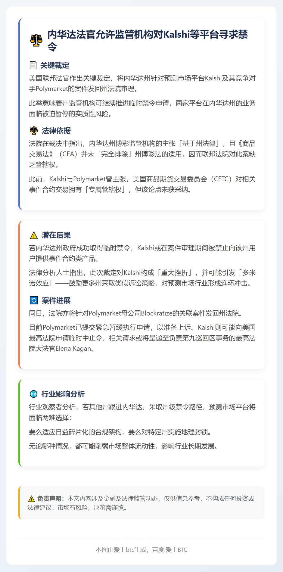 内华达法官允许监管机构对Kalshi等平台寻求禁令