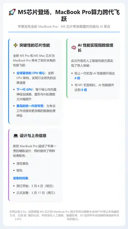 M5芯片登场，MacBook Pro算力跨代飞跃