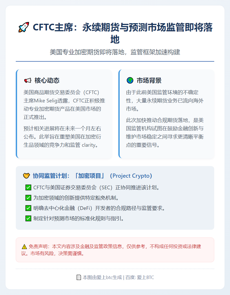 CFTC主席：永续期货与预测市场监管即将落地