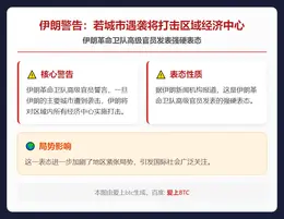 伊朗警告：若城市遇袭将打击区域经济中心