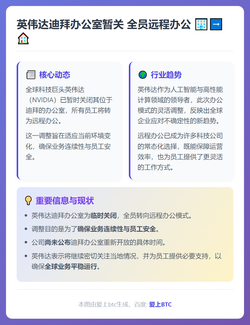 英伟达迪拜办公室暂关 全员远程办公
