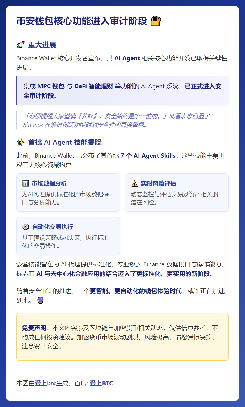 币安钱包核心功能进入审计阶段