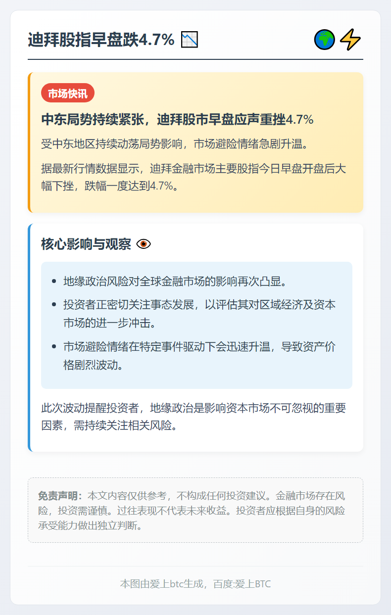迪拜股指早盘跌4.7%