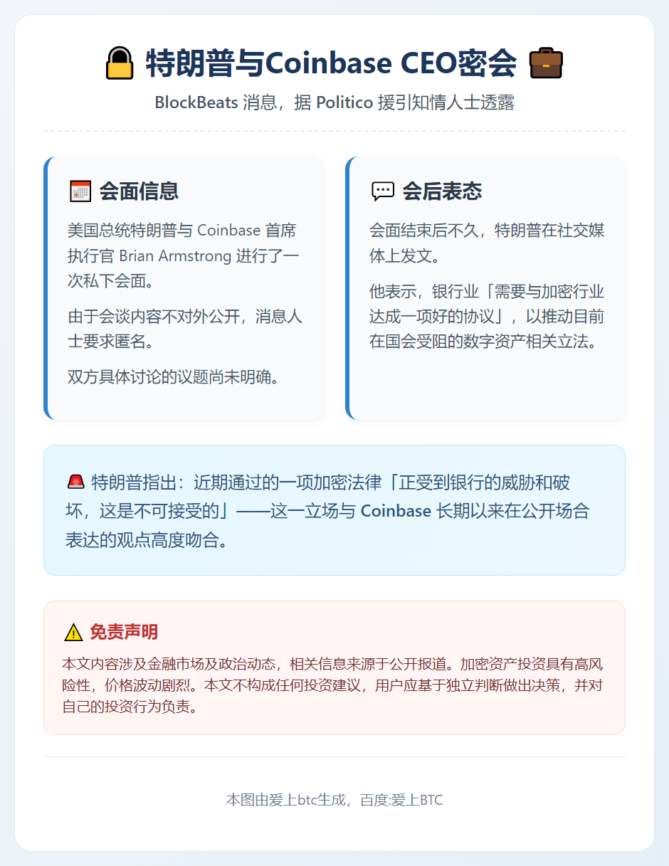 特朗普与Coinbase CEO密会