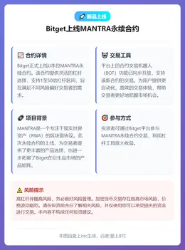 Bitget上线MANTRA永续合约，杠杆1-50倍