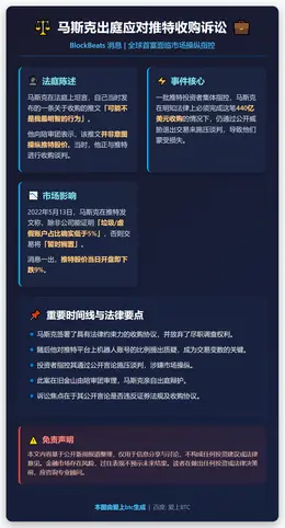 马斯克出庭应对推特收购诉讼