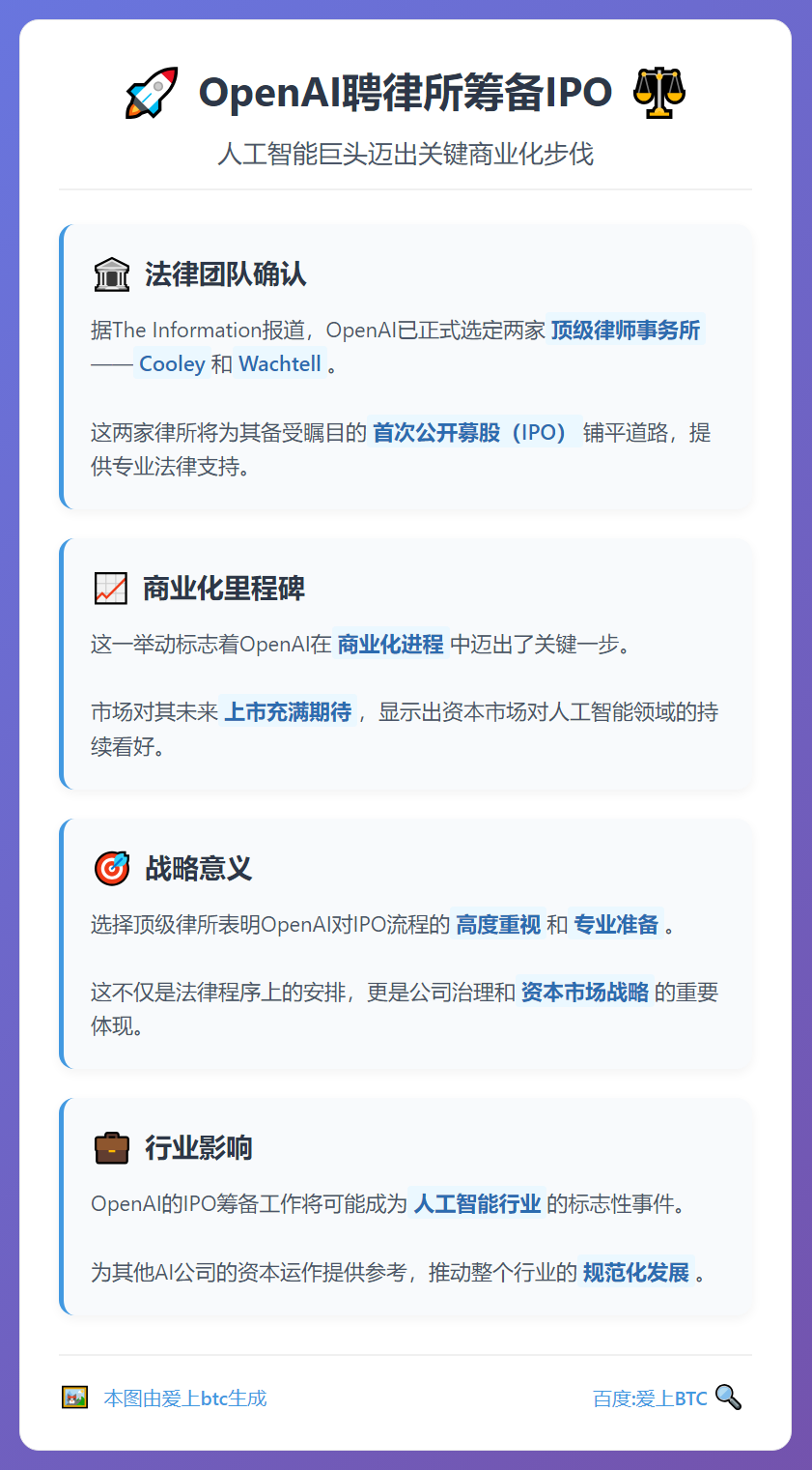 OpenAI聘律所筹备IPO