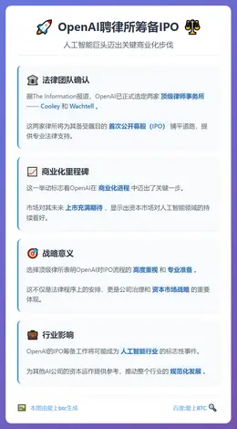 OpenAI聘律所筹备IPO