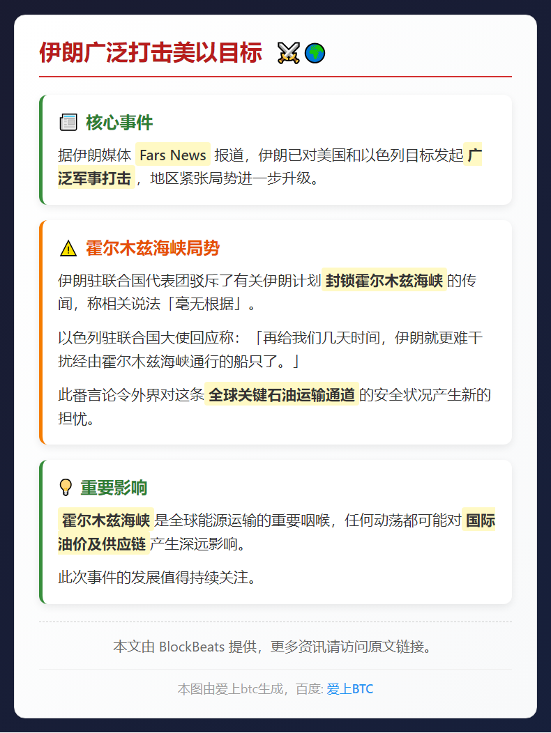 伊朗广泛打击美以目标