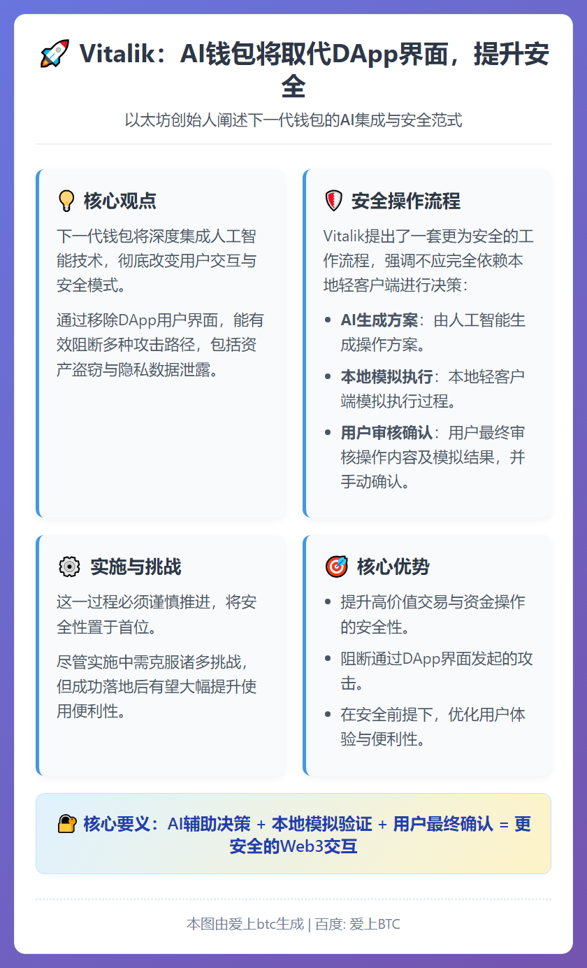 Vitalik：AI钱包将取代DApp界面，提升安全