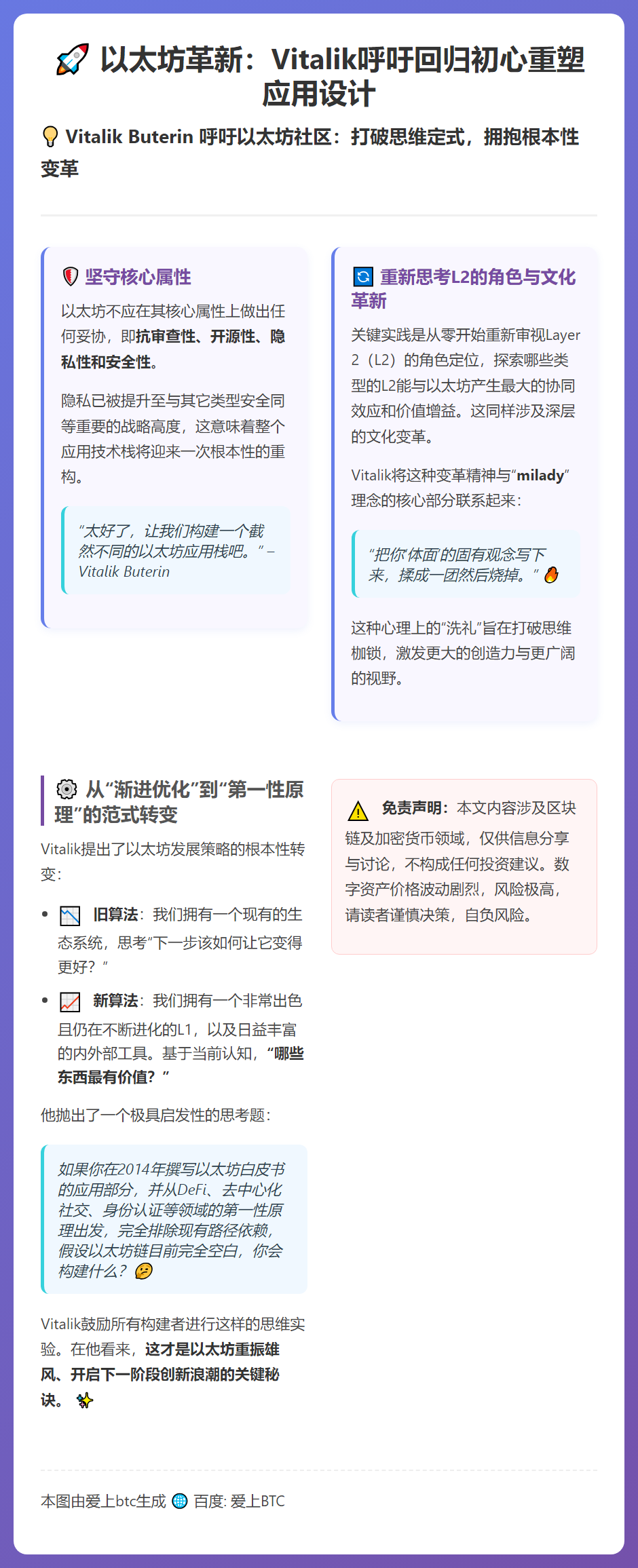 以太坊革新：Vitalik呼吁回归初心重塑应用设计