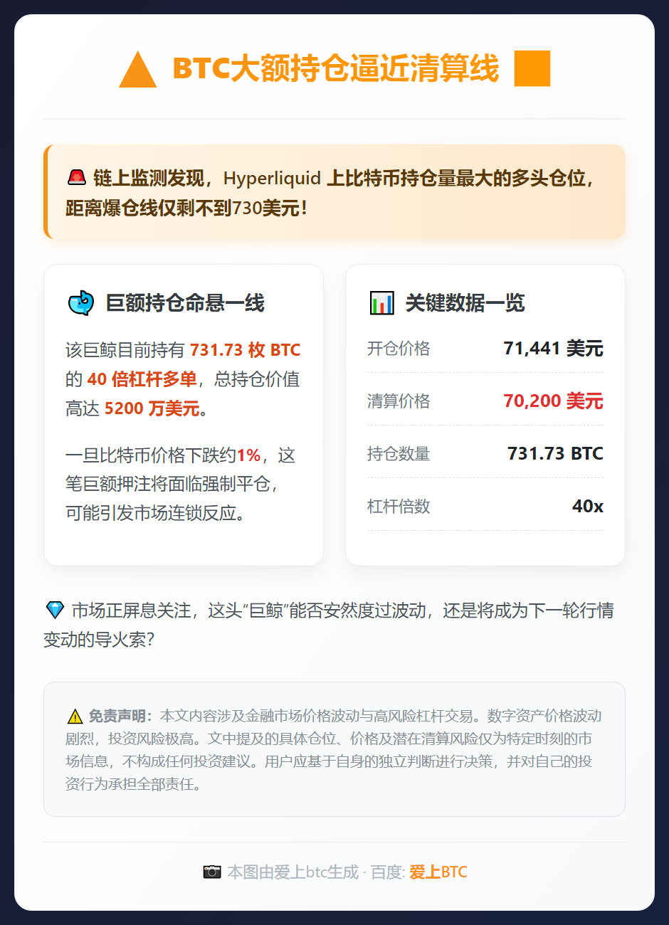 BTC大额持仓逼近清算线