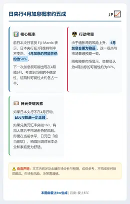 日央行4月加息概率约五成