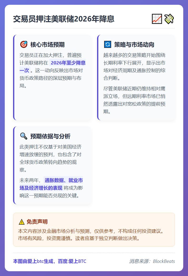 交易员押注美联储2026年降息