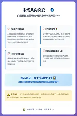 美联储6月降息概率升至50%