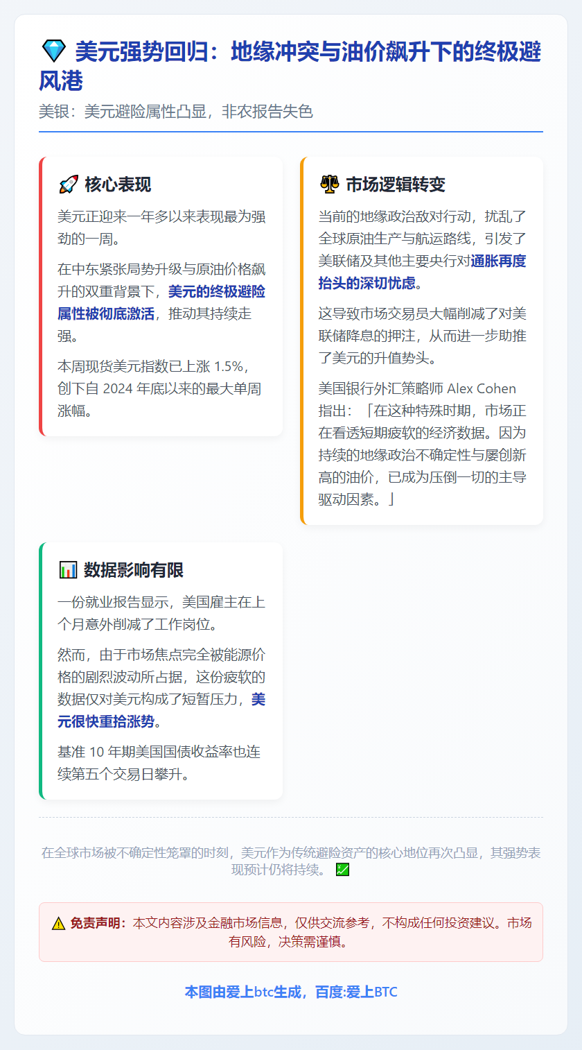 美银：美元避险属性凸显，非农报告失色