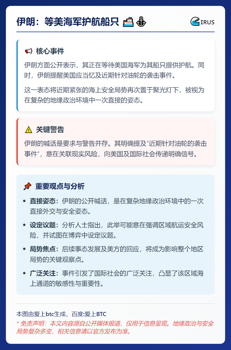伊朗：等美海军护航船只