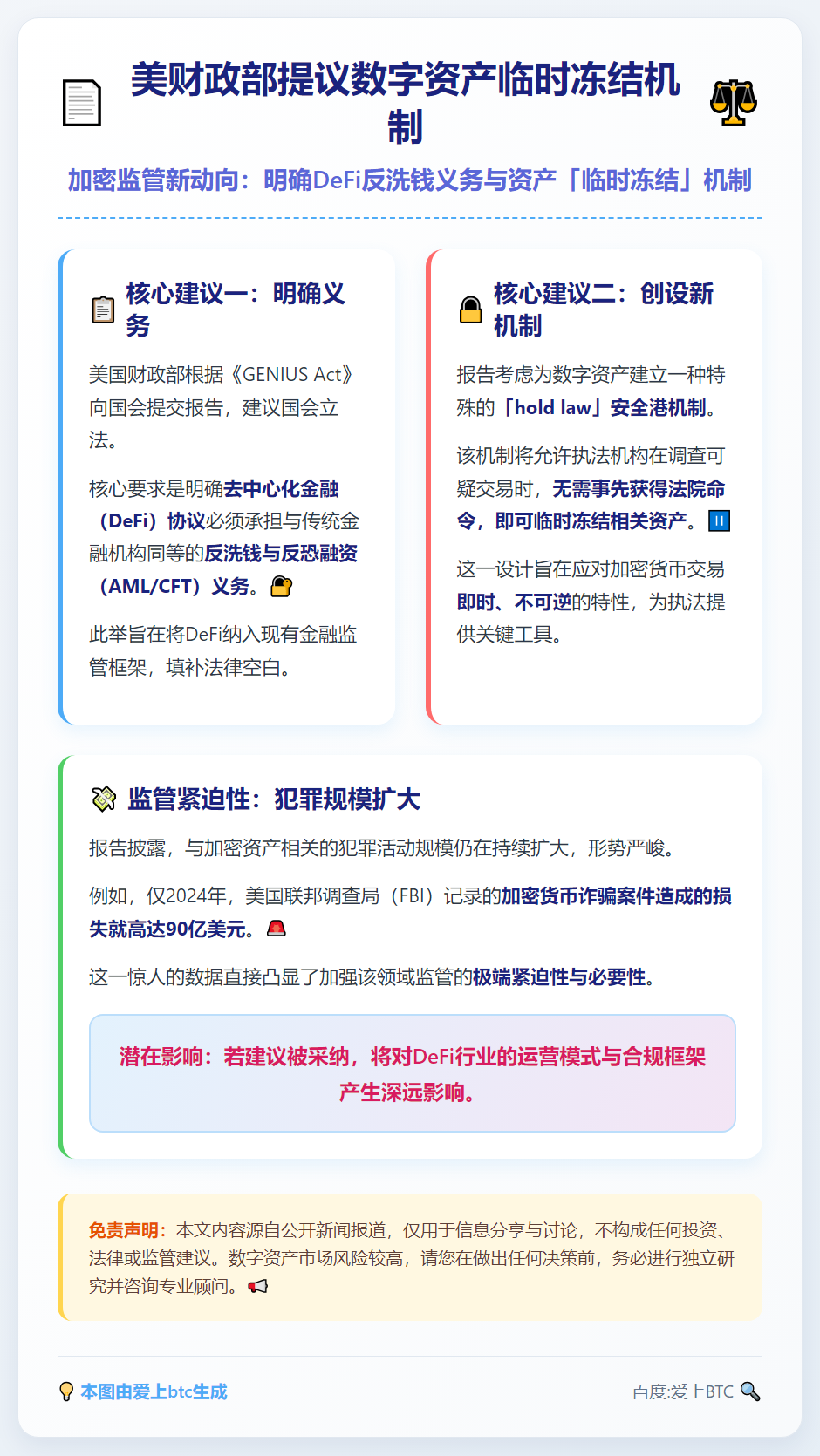 美财政部提议数字资产临时冻结机制