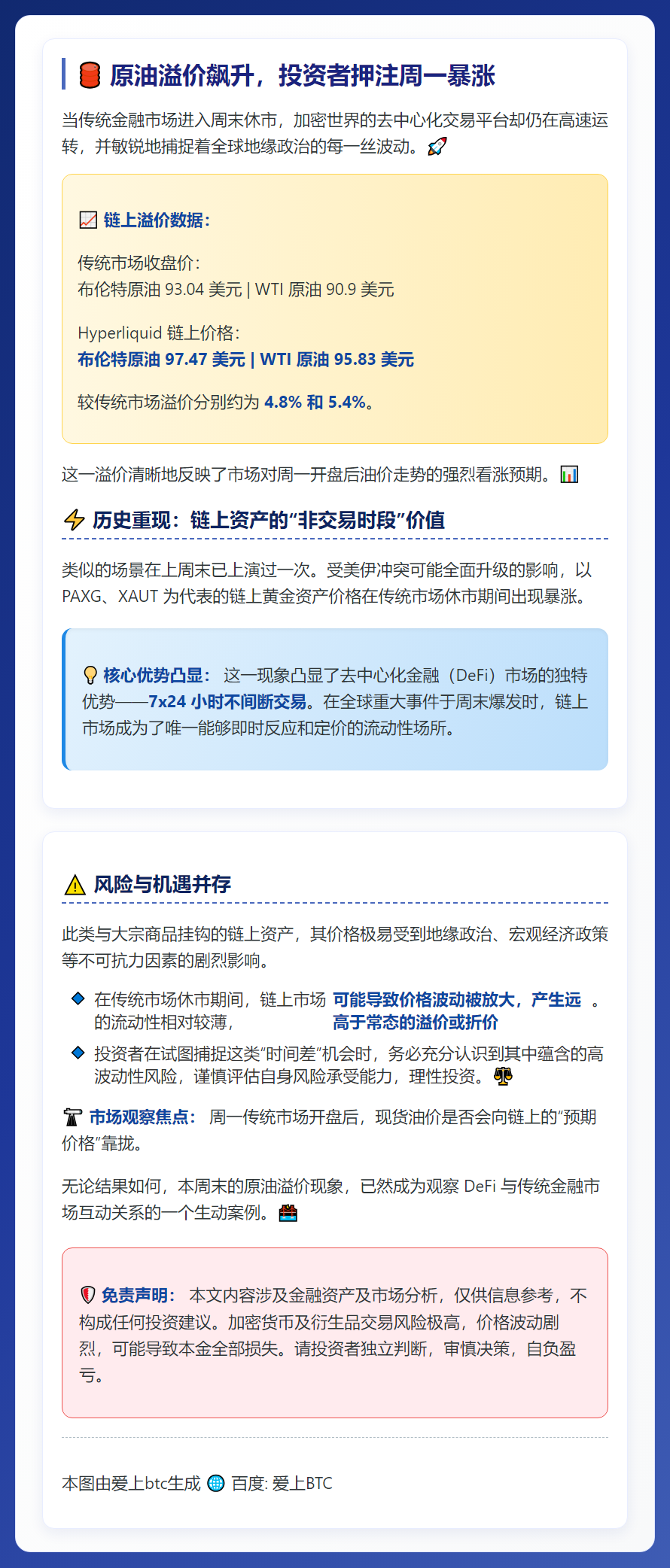 原油溢价飙升，投资者押注周一暴涨
