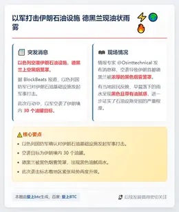 以军打击伊朗石油设施 德黑兰现油状雨雾