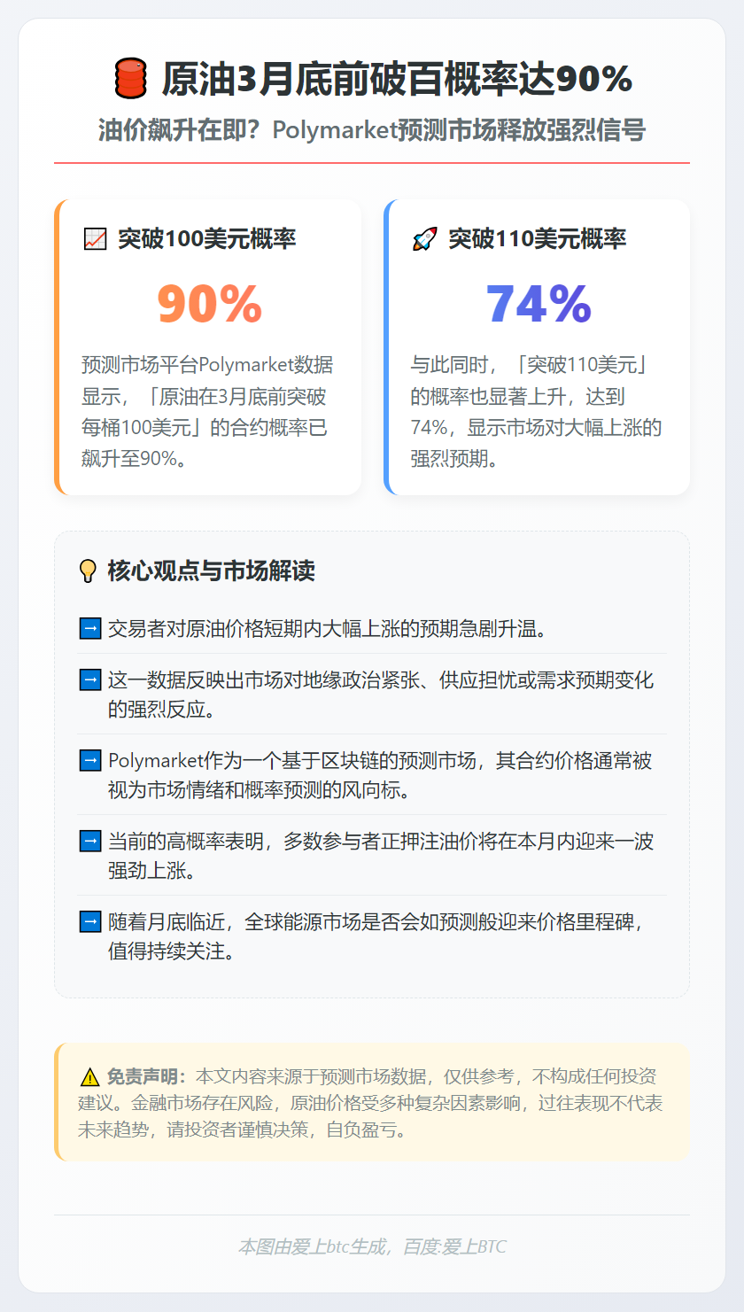 原油3月底前破百概率达90%