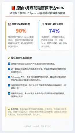 原油3月底前破百概率达90%