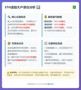 ETH波段大户清仓，仅赚3375美元