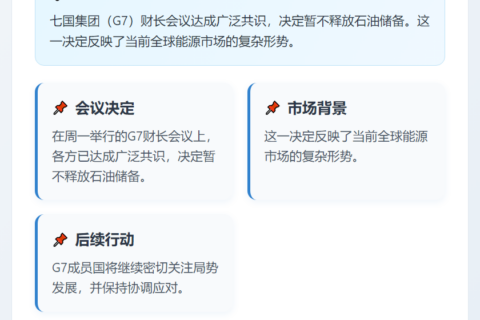 G7暂不释放石油储备
