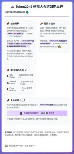 Token2049迪拜大会将如期举行