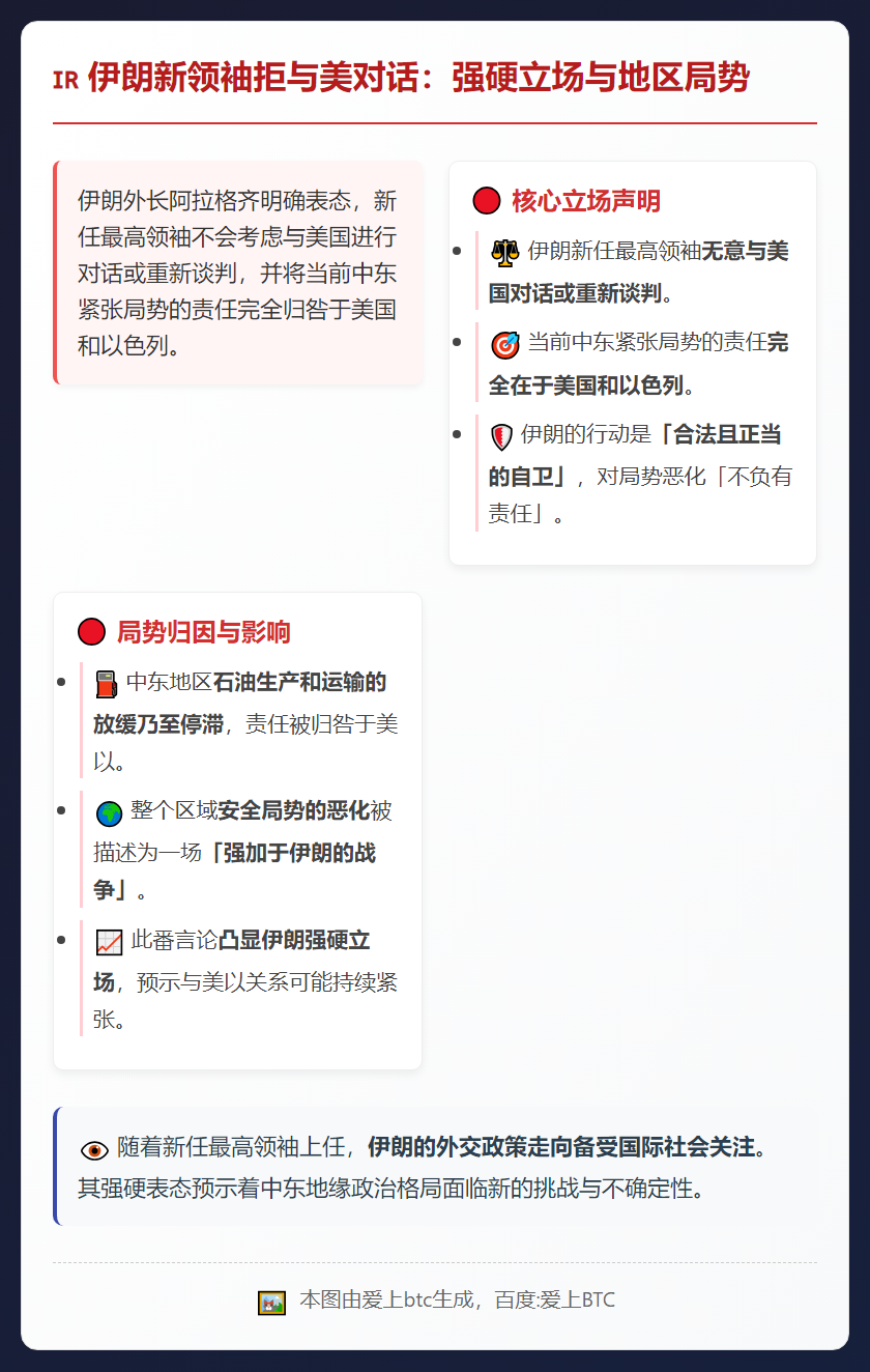 伊朗新领袖拒与美对话