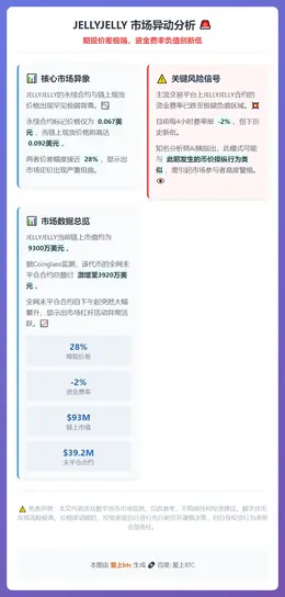 JELLYJELLY期现价差极端，资金费率负值创新低